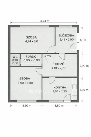 Eladó téglalakás, Debrecenben 43 M Ft, 2 szobás