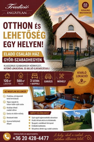 Eladó családi ház, Győrött 126 M Ft, 4 szobás