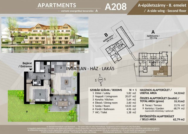 Eladó téglalakás, Veresegyházon 93.55 M Ft, 2 szobás