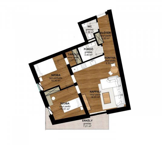 Eladó téglalakás, Pécsett 74.9 M Ft, 3 szobás