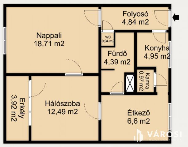 Eladó téglalakás, Hódmezővásárhelyen 35.9 M Ft, 2 szobás