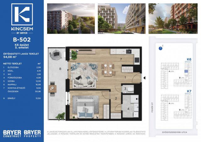 Eladó téglalakás, Budapesten, X. kerületben 69.59 M Ft, 2 szobás