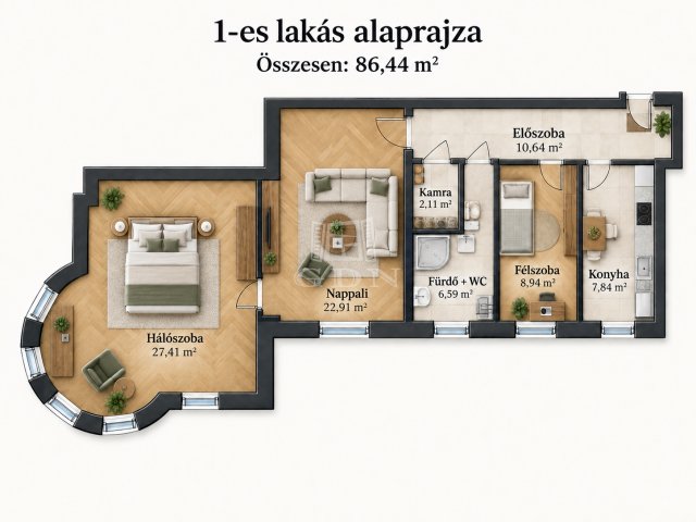 Eladó téglalakás, Budapesten, XIV. kerületben 95.9 M Ft