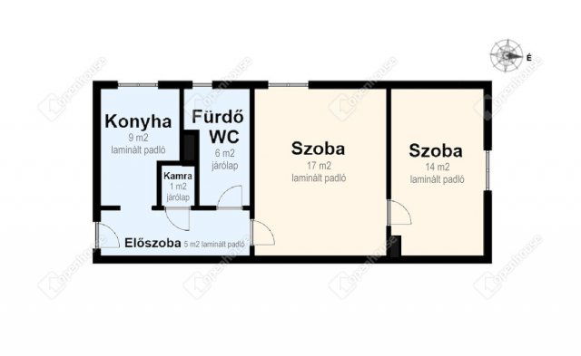 Eladó téglalakás, Miskolcon 33 M Ft, 2 szobás