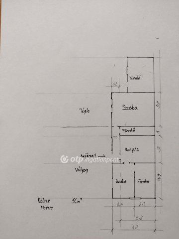Eladó családi ház, Kölcsén 12.9 M Ft, 1+2 szobás
