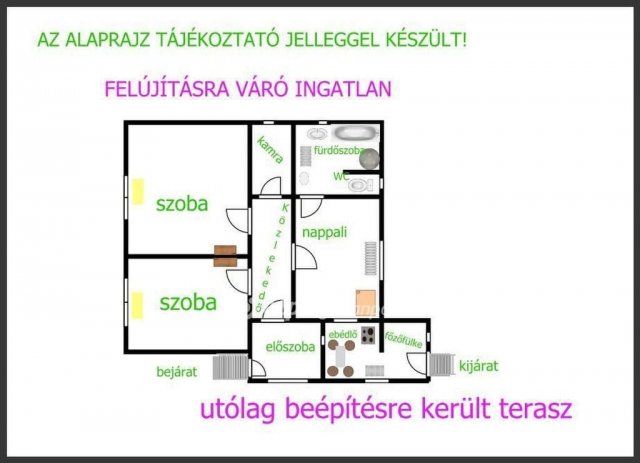 Eladó családi ház, Hajdúböszörményen 42 M Ft, 2 szobás