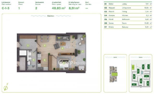 Eladó téglalakás, Balatonszemesen 110.892 M Ft, 1 szobás