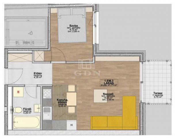 Eladó téglalakás, Budapesten, XIII. kerületben 78.2 M Ft