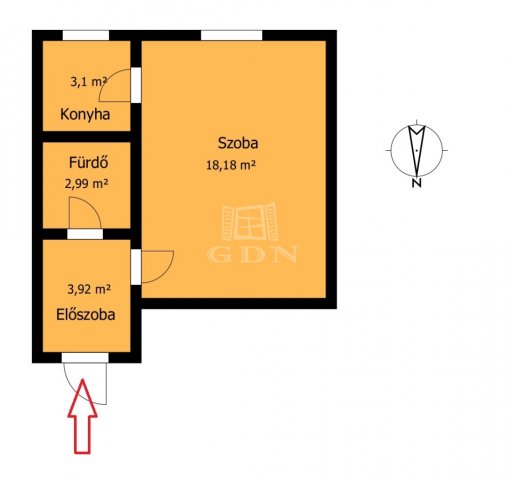 Eladó téglalakás, Miskolcon 18.8 M Ft, 1 szobás