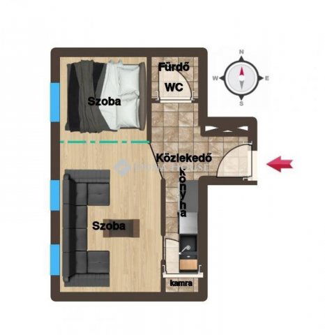 Eladó téglalakás, Kecskeméten 55 M Ft, 2 szobás