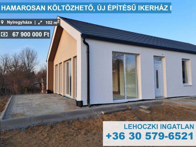 Eladó ikerház, Nyíregyházán 67.9 M Ft, 4 szobás