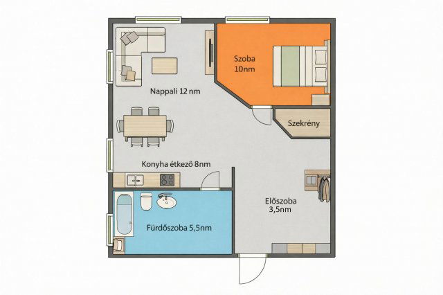 Eladó téglalakás, Tatán 37.99 M Ft, 2 szobás