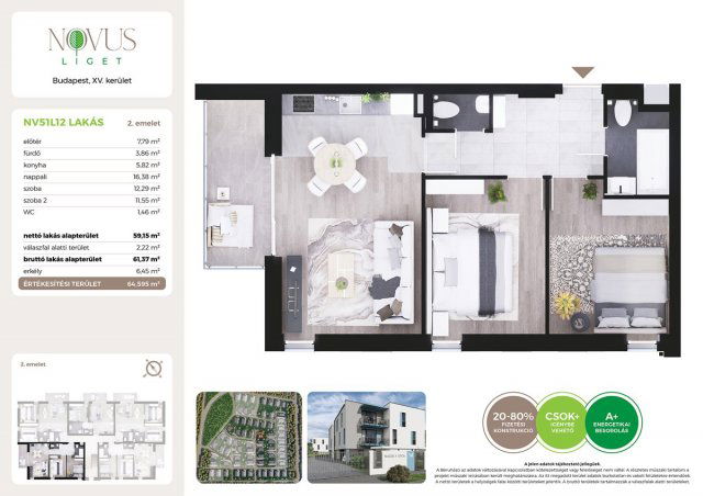 Eladó téglalakás, Budapesten, XV. kerületben, Kékszilva utcában