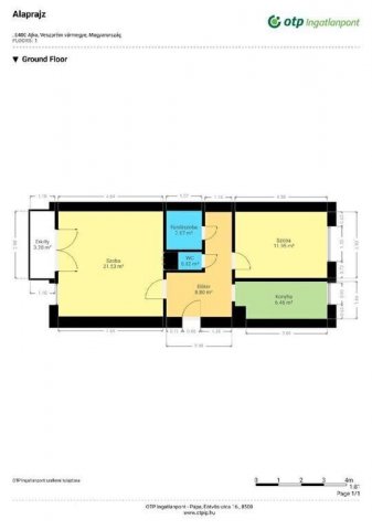 Eladó panellakás, Ajkán 41.59 M Ft, 2 szobás