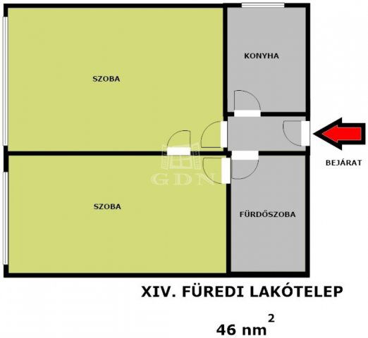 Eladó panellakás, Budapesten, XIV. kerületben 62.9 M Ft, 2 szobás