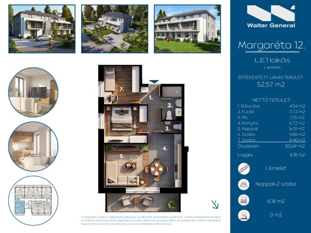 Eladó téglalakás, Hegyeshalomban 48.7 M Ft, 3 szobás