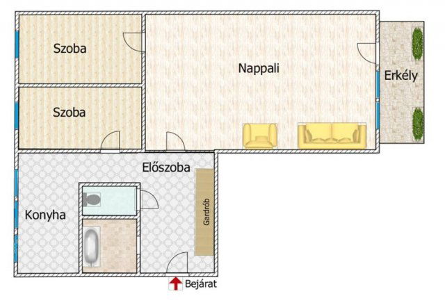 Eladó téglalakás, Szigetszentmiklóson 55.5 M Ft, 1+2 szobás