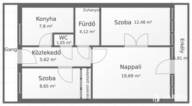 Eladó panellakás, Balassagyarmaton 39 M Ft, 2+1 szobás