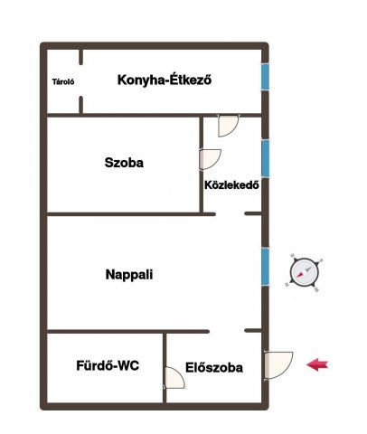 Eladó téglalakás, Budapesten, IV. kerületben 59.9 M Ft, 2 szobás