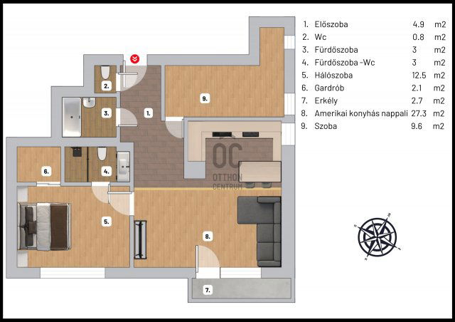 Eladó téglalakás, Budapesten, II. kerületben 119.9 M Ft