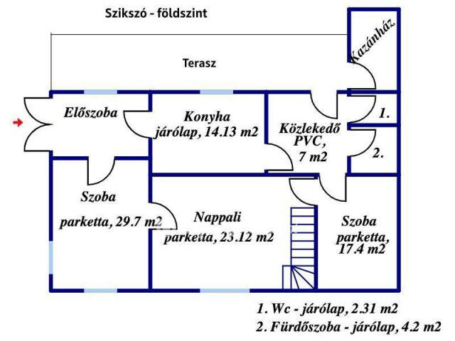 Eladó családi ház, Szikszón 49.9 M Ft, 4+1 szobás