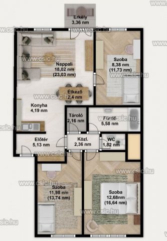Eladó téglalakás, Budapesten, IV. kerületben 104 M Ft, 3 szobás
