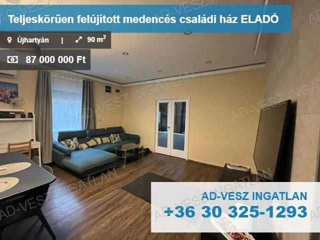 Eladó családi ház, Újhartyánon 87 M Ft, 2 szobás