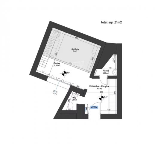 Eladó téglalakás, Budapesten, VIII. kerületben 50 M Ft, 1 szobás