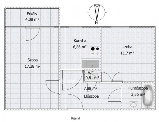 Eladó panellakás, Mohácson 30.5 M Ft, 2 szobás
