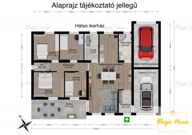 Eladó ikerház, Halásztelken 109.9 M Ft, 5 szobás