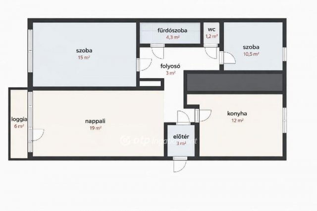 Eladó téglalakás, Debrecenben 94.9 M Ft, 2 szobás