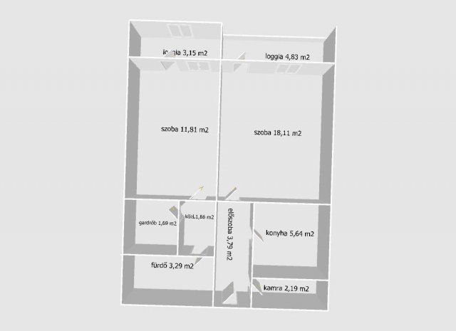 Eladó panellakás, Budapesten, III. kerületben 68.5 M Ft, 2 szobás