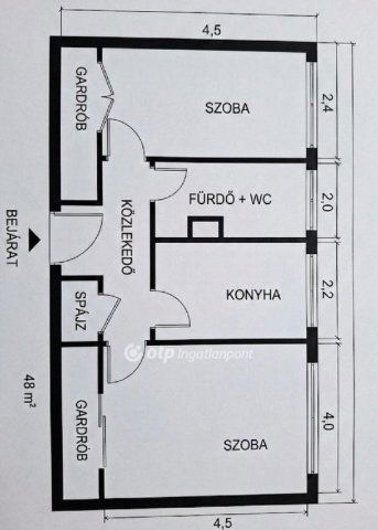 Eladó téglalakás, Dunaújvárosban 44.9 M Ft, 2 szobás