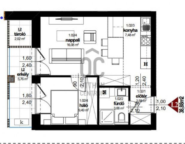 Eladó téglalakás, Kőszegszerdahelyen 44.9 M Ft, 2 szobás