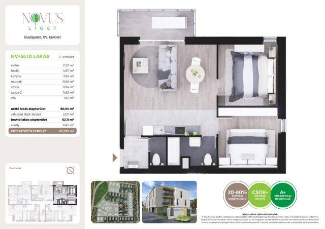 Eladó téglalakás, Budapesten, XV. kerületben, Kékszilva utcában