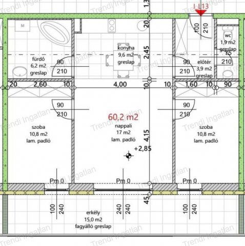 Eladó téglalakás, Győrött 60.923 M Ft, 3 szobás