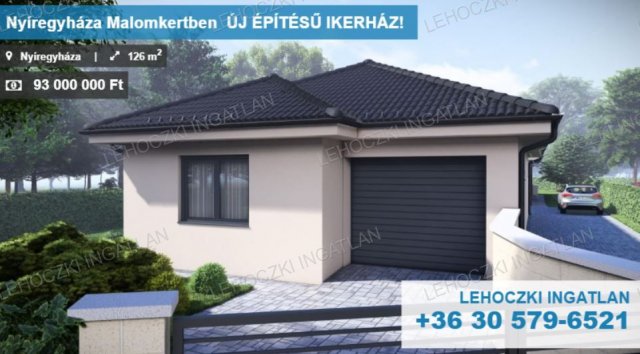 Eladó ikerház, Nyíregyházán 93 M Ft, 2 szobás