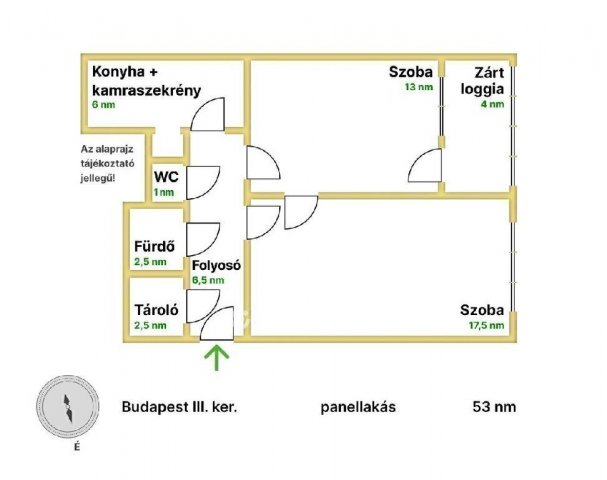 Eladó panellakás, Budapesten, III. kerületben 61.9 M Ft, 2 szobás