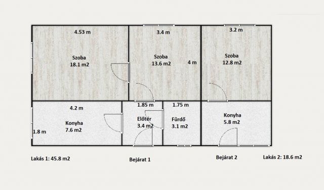 Eladó családi ház, Gyálon, Vak Bottyán utcában 54.9 M Ft
