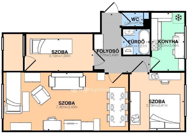 Eladó panellakás, Székesfehérvárott 59.99 M Ft, 3 szobás