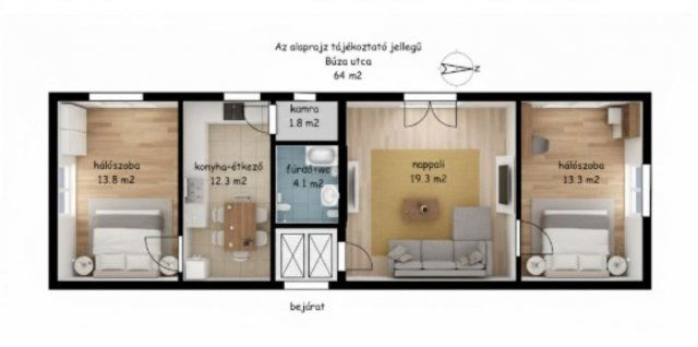 Eladó téglalakás, Gyöngyösön, Búza utcában 49.9 M Ft