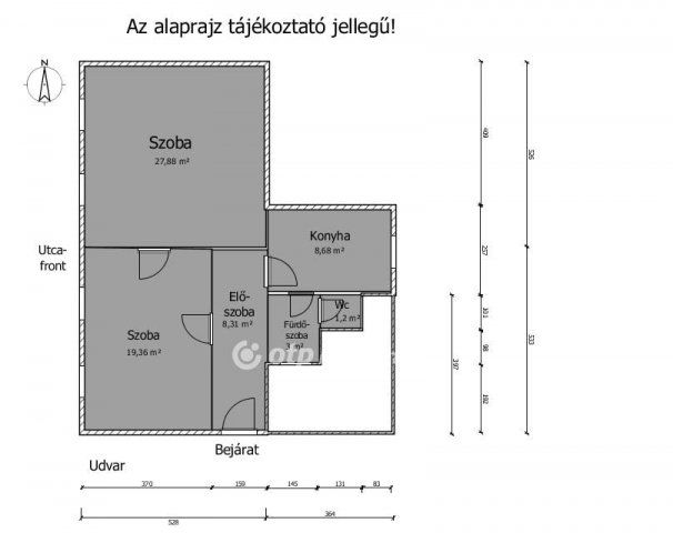 Eladó családi ház, Csornán 35 M Ft, 2 szobás