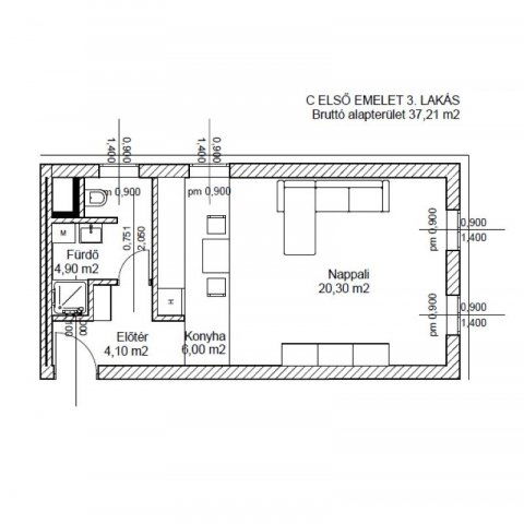 Eladó téglalakás, Bicskén, Csákvári úton 41 M Ft, 1 szobás