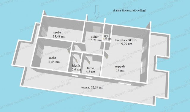 Eladó téglalakás, Komáromban 99 M Ft, 3 szobás