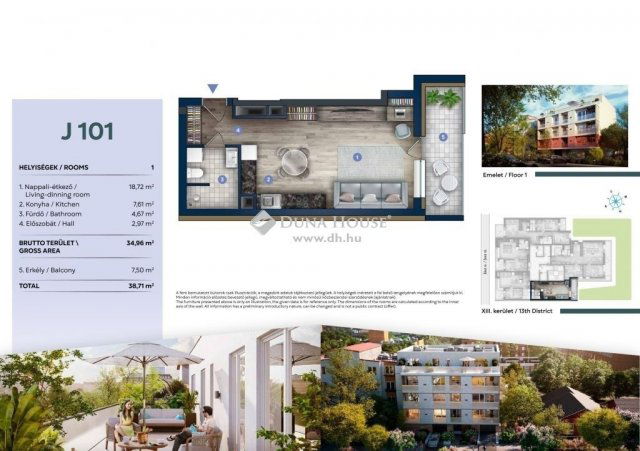 Eladó téglalakás, Budapesten, XIII. kerületben 72.5 M Ft