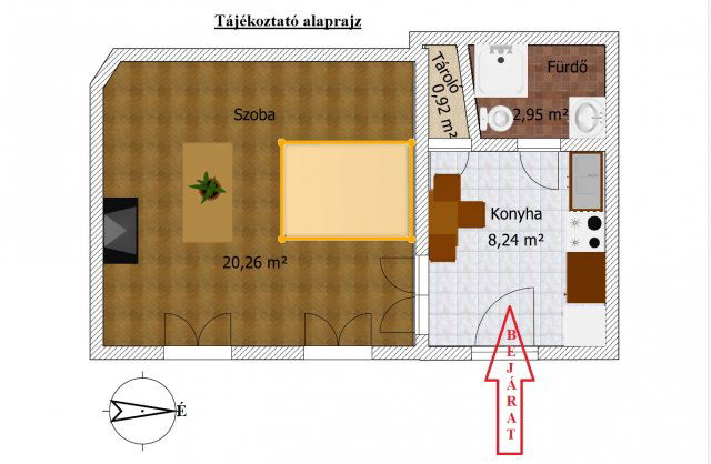Eladó téglalakás, Budapesten, IV. kerületben 37.5 M Ft, 1 szobás