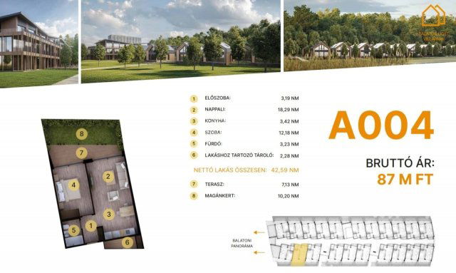 Eladó téglalakás, Balatonföldváron 87 M Ft, 2 szobás