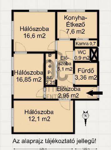 Eladó téglalakás, Nagykanizsán 36.9 M Ft, 3 szobás