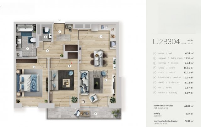 Eladó téglalakás, Budapesten, XIII. kerületben 116.99 M Ft