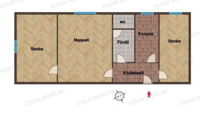 Eladó téglalakás, Kecskeméten 49.99 M Ft, 3 szobás